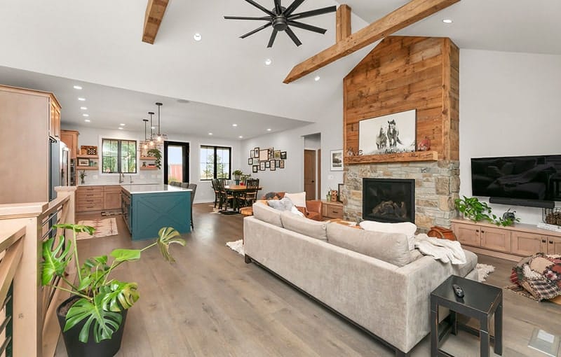 living room in miller farm home